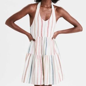 American Eagle Multicolor Striped Halter Dress!